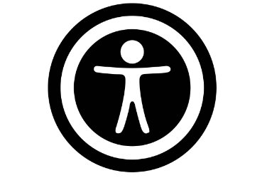 Symbol of accessibility on websites. Silhouette of a person  with open arms inside a circle.
