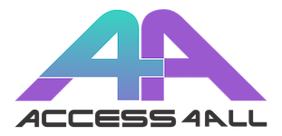 Access4All logo. A pair of purple letters 