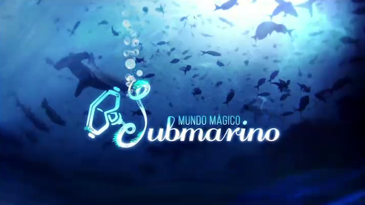 Muchos peces en movimiento bajo el mar, leyenda Mundo Mágico Submarino