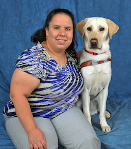 Judy Matthews and her guide dog Keets