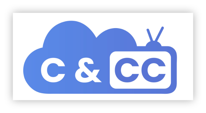C&CC logo. the letters C & C C inside a blue cloud.